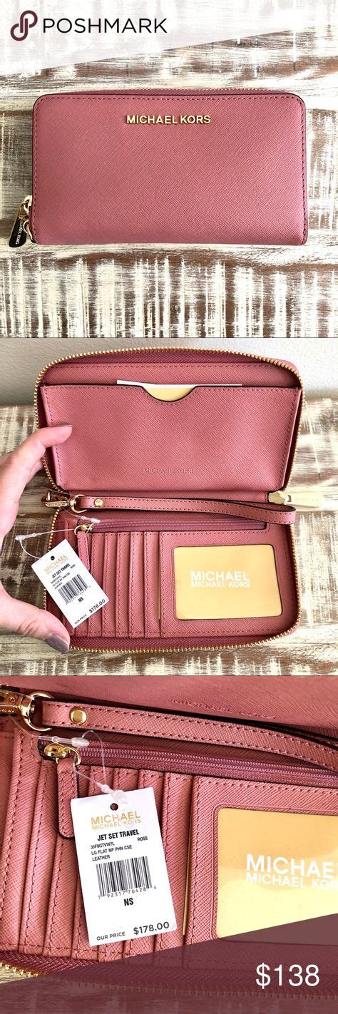 rose gold michael kors wristlet|Michael Kors large wallet wristlet.